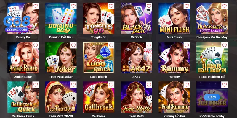 Game bài là điểm nổi bật tại Go8